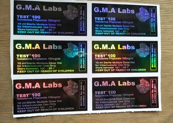 黒いGMAの実験室の薬のびんのラベルのDECA/テストE 300レーザーのガラスびんのステッカー